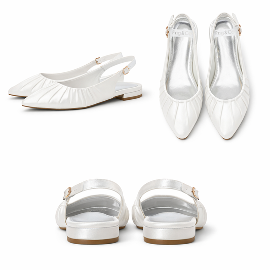 Cheeni Square Toe Satin Slingback Flats – Everyday Comfort
